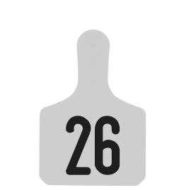 Y-Tex White Calf Numbered One-Piece Ear Tag [26-50] (25ct)