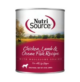 NutriSource Chicken, Lamb & Ocean Fish Dog Food Cans 12.3oz [12ct]