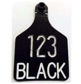 Ritchey Blank Universal Large Ear Tags [Black Tag/White Core] (25 Count)