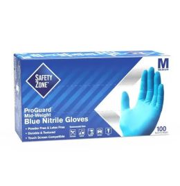 Safety Zone Blue Powder Free Nitrile Glove 4.5ml (Medium) [100ct]