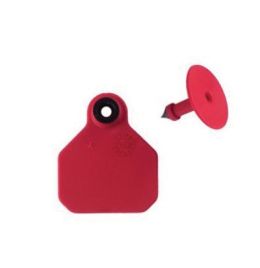 Y-Tex Red One Star Two-Piece Blank Female Ear Tag & Button [Mini] (25ct)